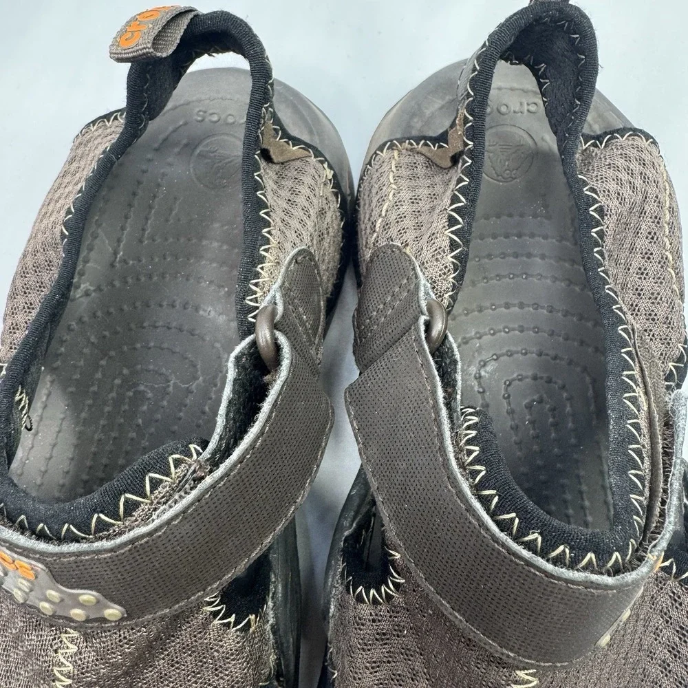 CROCS Swiftwater Mesh Men Size 8 Brown Fishing Hiking Sandals Casual Water Shoes